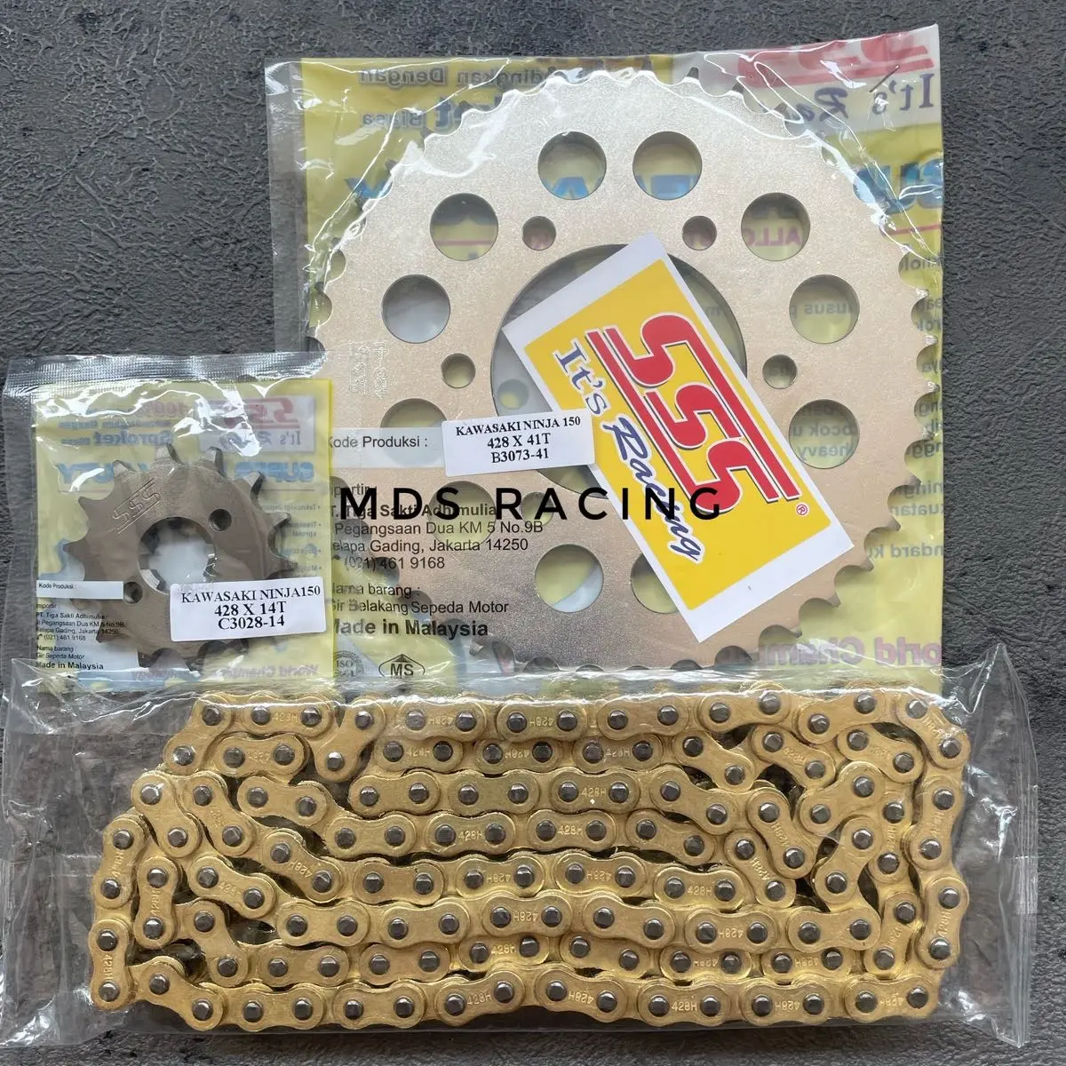 Ninja Rr Polos Gear Set Gir Set SSS 428/415 Ninja150R, Ninja RR, Ninja SS, Ninja S ...