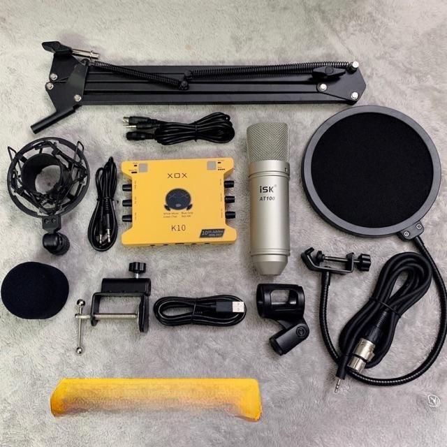 Bộ mic thu âm livestream XOX K10 phiên bản kỷ niệm dòng Mic ISK AT100 kèm phụ kiện dây kết nối , chân kẹp màng lọc , dây livestream , bảo hành 1 năm, đầy đủ phụ kiện