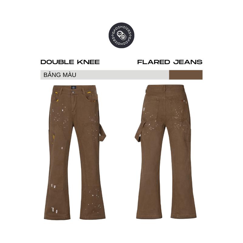 Bad Choices | Quần Kaki Jeans ống loe form nhỏ Double Knee PAINTED Pants