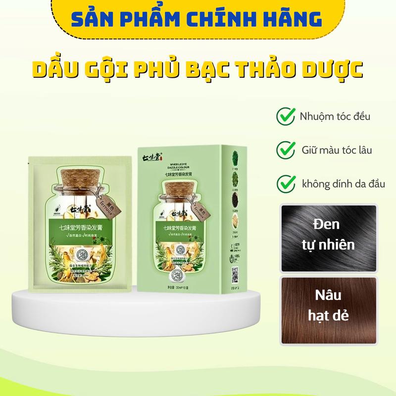 Combo 1 hộp 10 gói + Tặng 2 gói dưỡng tóc protein Dầu gội nhuộm tóc TMZ2356 nuôi dưỡng tóc gội phủ bạc nhuộm tóc đen Đổi Màu Tóc Nữ