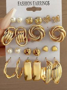 Arete de diseño elegante de mariposa, corazón y torsión para mujer, decorados con perla falsa para mujeres y niñas para decoración de fiestas, accesorios elegantes para atuendos de verano y regalo de día de San Valentín para uso diario