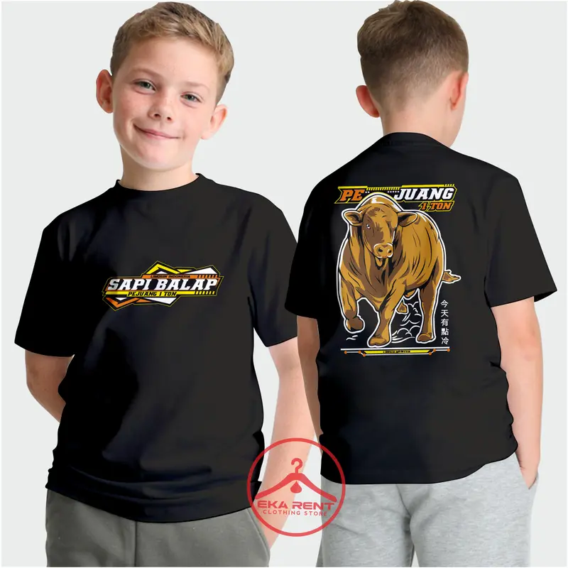 Kaos Anak Umur 1-13 Tahun Peternak Sapi Pejuang 1 Ton Limosin Lengan Pendek 0