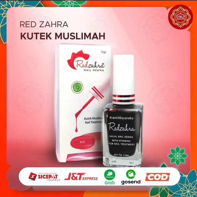 KUTEK HALAL RED ZAHRA BPOM NAIL HENNA KUTEKS MUSLIMAH REDZAHRA PEWARNA KUKU ALAMI HENA NAIL COLOR