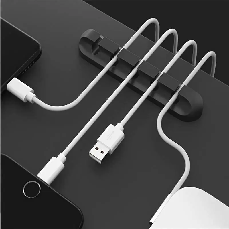 Multifunctional Cable Organizer with Multi-Slot, Wire Slot Multifunctional Cable Organizer, USB Cable Fixing Hub, Phone Accessories, Desk Tidy, Silicone Clip 2