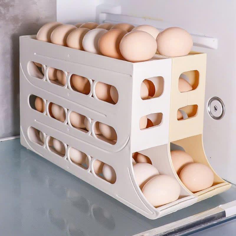 Khay đựng trứng, hộp đựng trứng 4 tầng tự lăn giúp tiết kiệm không gian 4