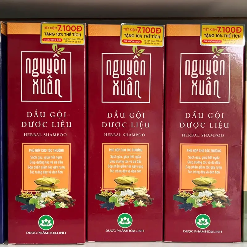 Dầu gội Dược Liệu Nguyên Xuân Đỏ chăm sóc tóc, sạch gàu 275ml/450ml 3