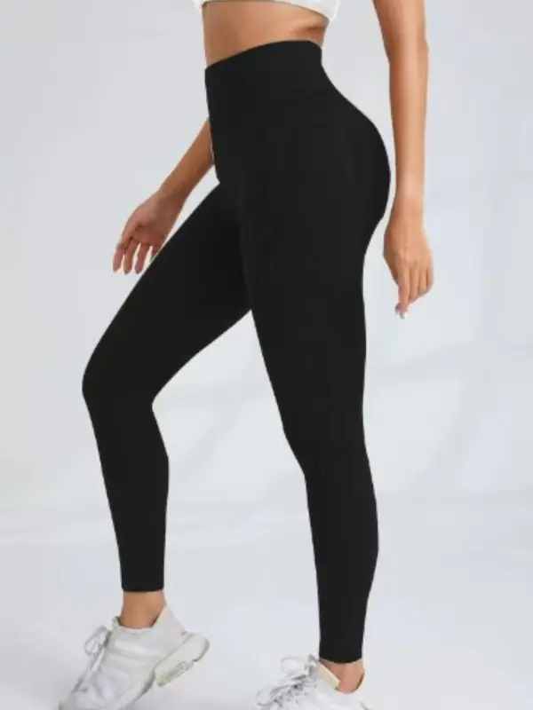 Women's Solid High Waist Sports Leggings, Casual Comfy Breathable Butt-lifting Skinny Pants for Yoga Gym Workout Running, Ladies Sportswear for All Seasons 8