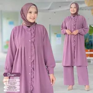 Dera Daily Set UKURAN JUMBO Setelan Cringkle Airflow Polos Model Elegan Terbaru Celana Karet