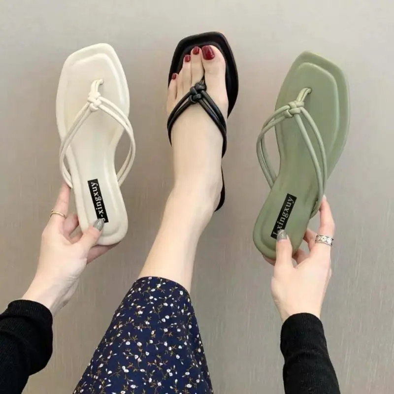 Sendal Wanita Flat Jepit Kupat Kekinian Cewek Sandal Teplek Tanpa Hak