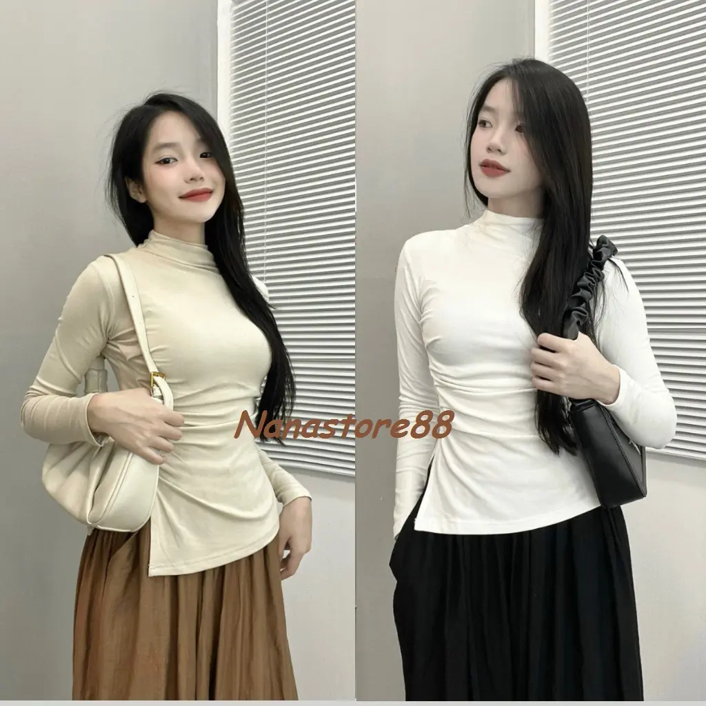 Áo thun nữ dài tay cổ 3 phân nhún sườn xẻ tà, áo thun nữ dài tay Bigsize 222T Cổ Tròn | BigBuy360 - bigbuy360.vn Áo thun nữ dài tay cổ 3 phân nhún sườn xẻ tà, áo thun nữ dài tay Bigsize 222T Cổ Tròn | BigBuy360 - bigbuy360.vn