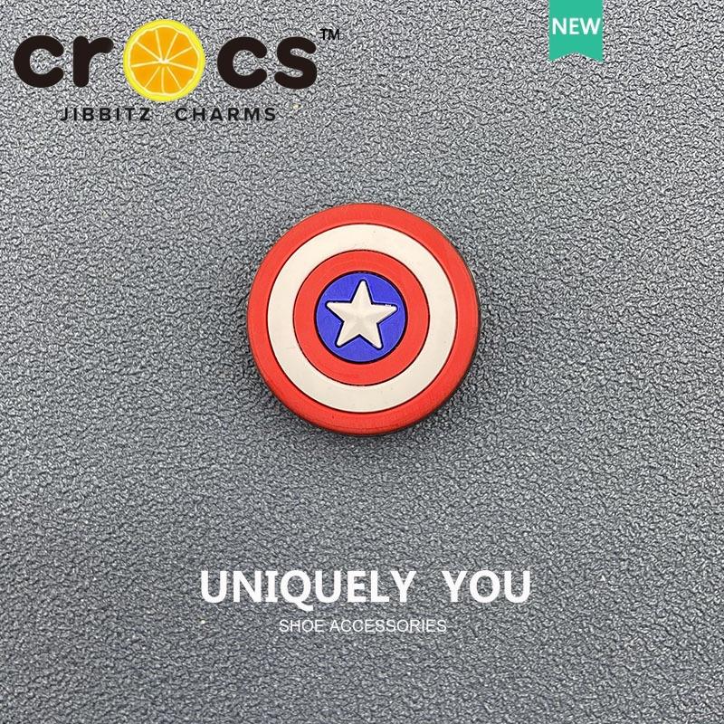 Charm Jibbitz Chữ Thập, Chủ Đề Marvel, Phụ Kiện Có Lỗ Hoa, Thích Hợp Cho Giày, Liên Minh Huyền Thoại, Thiết Kế Nút 5