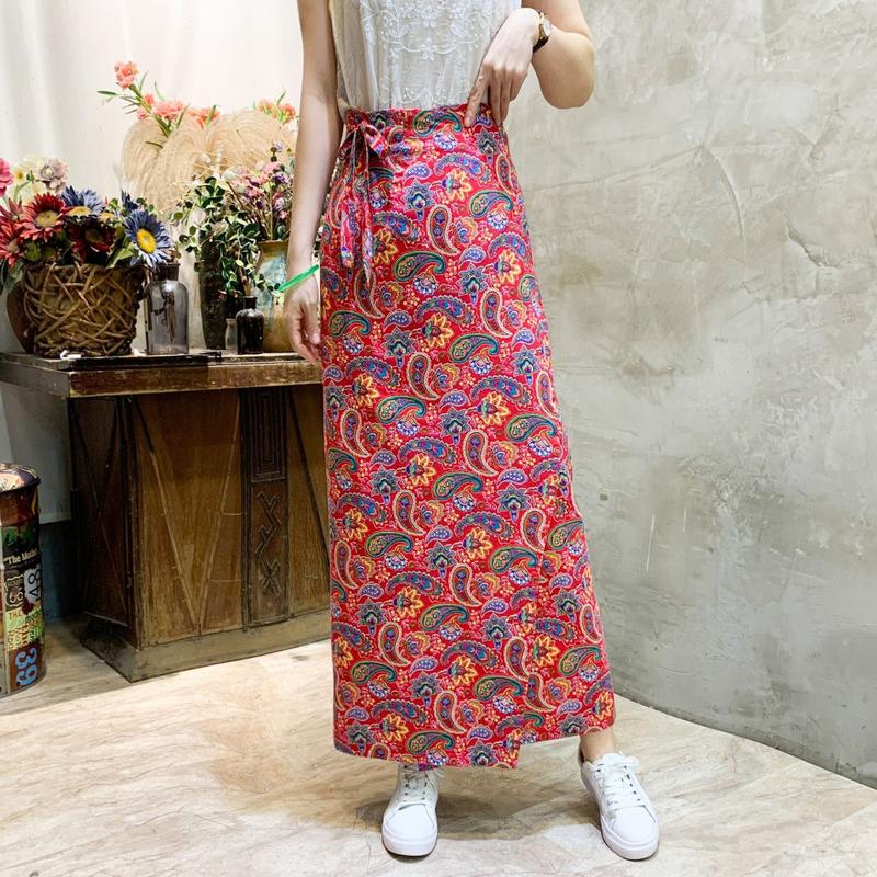 Product Introduction of Váy Một Mảnh Phong Cách Dân Tộc Bohemian, Hoa Thái Hòa, Phong Cách Dai, Dài Trung Bình Váy Buộc Dây Dành Cho Phụ Nữ, Thích Hợp Cho Mùa Hè Dress Women Khuy Cổ Tròn Khuy Cổ Tròn Voan 5