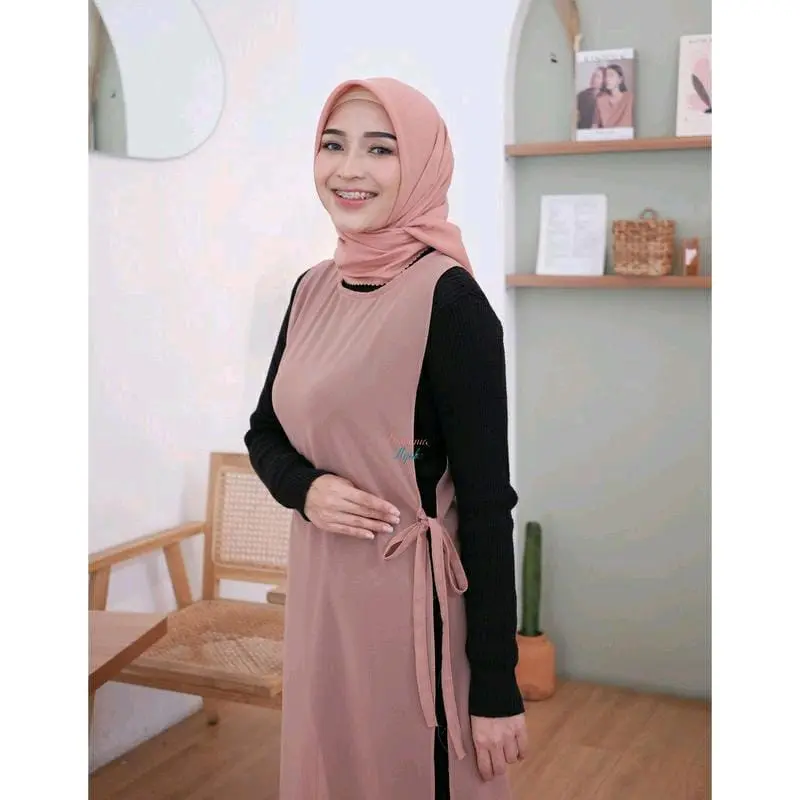 Outer long vest sojin/rompi polos panjang/outer kondangan 1
