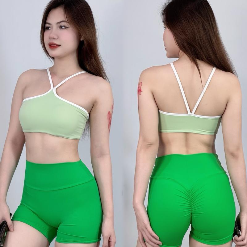 ÁO BRA CỔ YẾM VIỀN T7 - THUN POLLY MỊN - MÚT RỜI - THÍCH HỢP ĐI TẬP GYM , YOGA ,AEROBIC ,..., ĐỒ TẬP GYM CHO NỮ - MIDORI SPORT