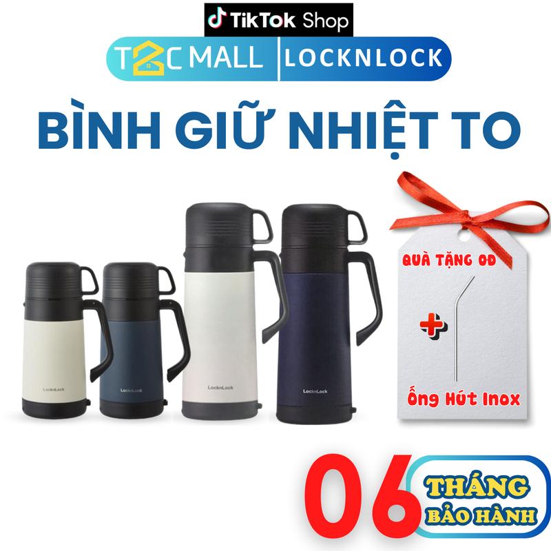 Bình Giữ Nhiệt To 1.2L-1.8L LocknLock inox 304 Easy Outdoor Vacuum LHC1484 (1,2L) LHC1485 (1,8L) Quai Xách, Nắp Làm Cốc T2Cmall binh  giu bình  giunhiet