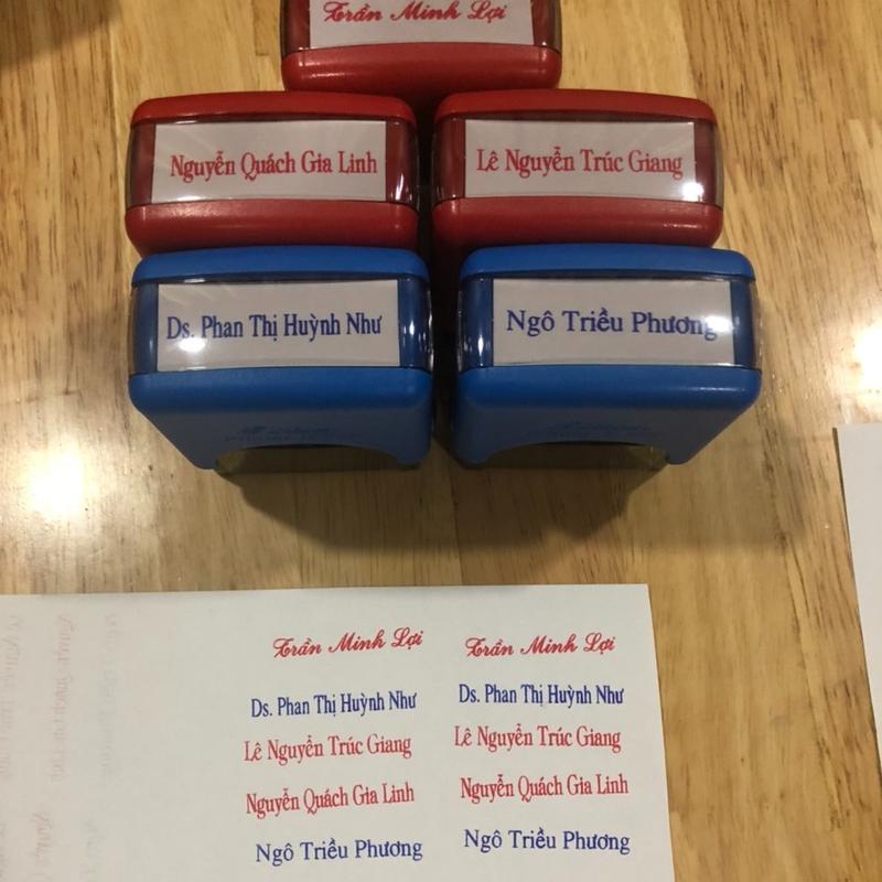 Làm mộc dấu tên, Khắc dấu tên, chức danh hàng SHINY 1 dòng, 2 dòng theo yêu cầu giá rẻ