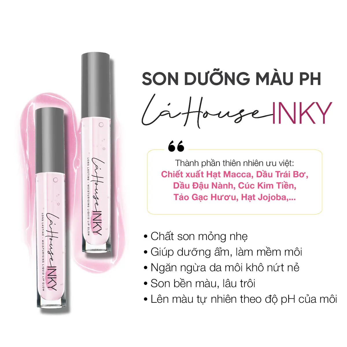 SON DƯỠNG MÀU, GIỮ ẨM pH HỒNG NHẠT/HỒNG ĐẬM