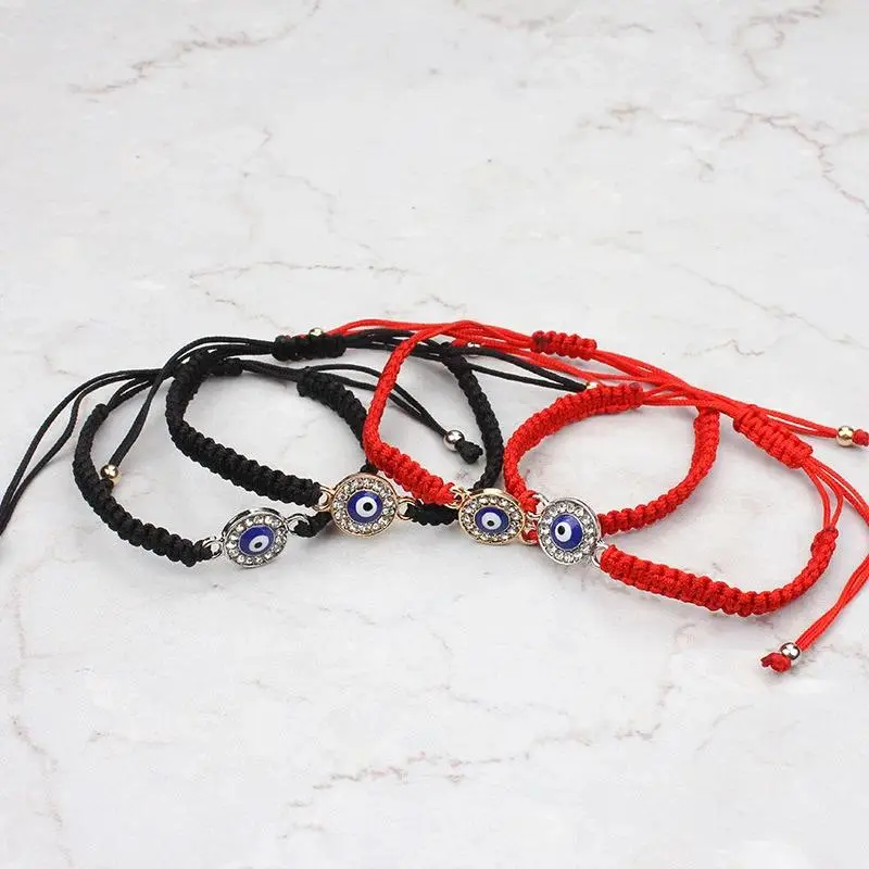 Lucky Red String Bracelet for Couple Good Luck Amulet for Success Rope Evil Eyes Braided Wristband Handmade Jewelry Gift