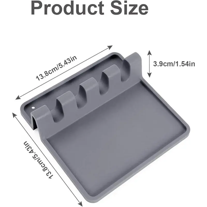 Silicone Cutlery Holder, 1 Set Kitchen Spoon Holder with Drip Pad, Heat-resistant Dishwasher Washable Kitchen Utensil Holder for Home Dining Room Barbecue 7