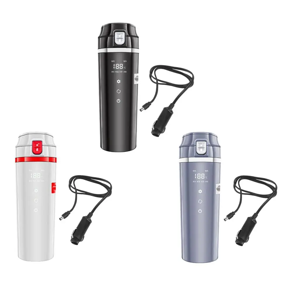 12V 24V Car Kettle Boiler Smart Heating Car Cup Electric Kettle for Tea Brewing Coffee Heating Water Milk Heated School