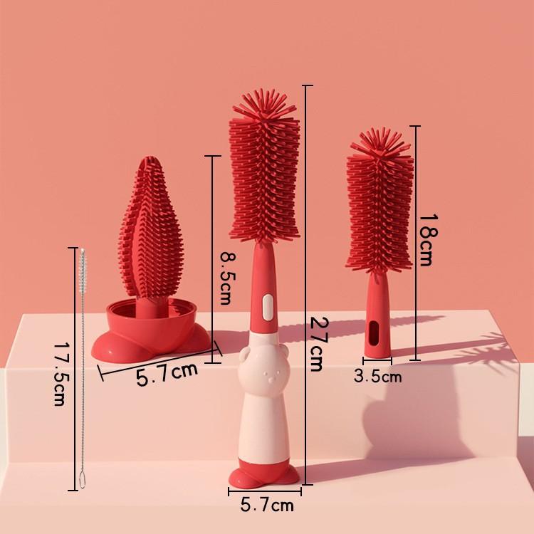 Product Introduction of Silicone Baby Bottle Brush 360 Degrees Rotating Baby Pacifier Brush Baby Bottle Brush Brush Combination Cup Brush Baby Bottle Cleaning Brush Brush Brush Brush Brush Brush Brush Suit 15