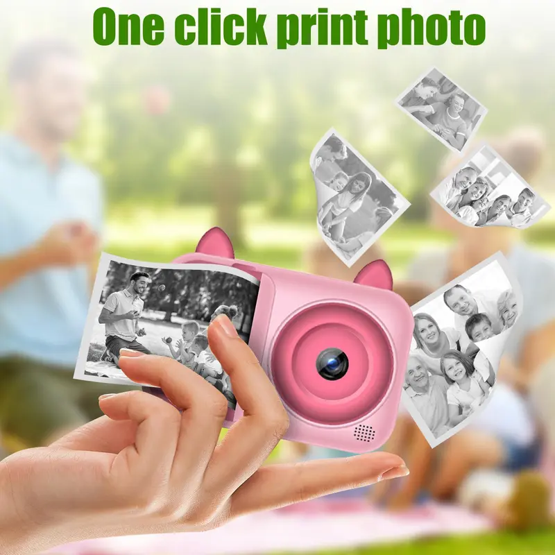 Instant Camera, USB Rechargeable Digital Camera with 32G Card, Photo Printer, Video Camera Toy for Girls, Birthday Gift for Girls 2