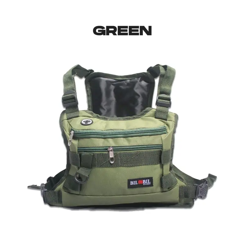 Tas dada Cowo terbaru chest Bag Chest Rig Bag Multifungsi Tas dada murah rompi biker motor tracking sunmori Tactical tas dada army Pria Kulit 5