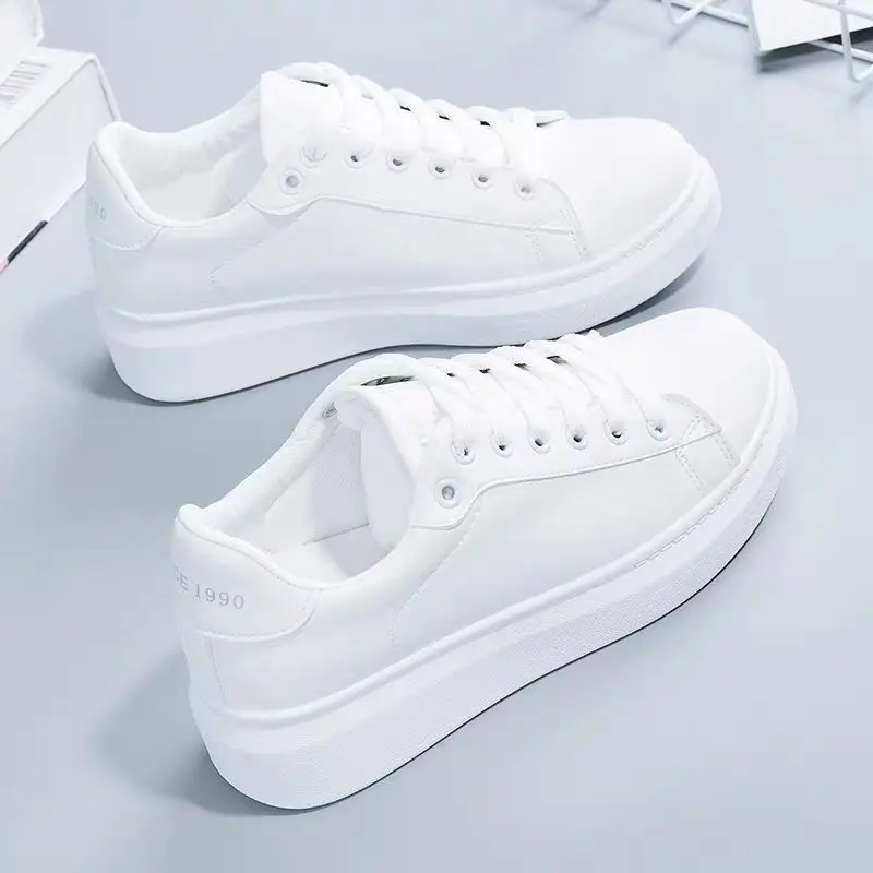 White Shoes Women's 2023 Spring New Versatile Platform Shoes Korean Style for Children and Students ins Harajuku Style Sneakers
