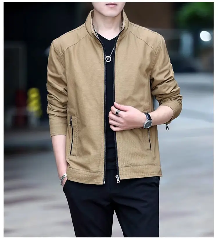 K03-Áo khoác kaki nam trơn Basic thời trang