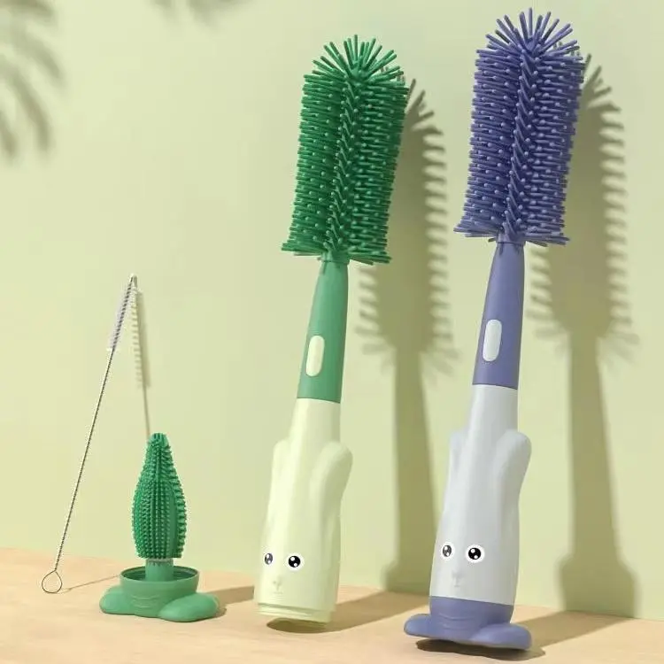 3 IN 1 Silicone Baby Bottle Brush Kit Pacifier Straw Brush feedingbottle cleaner