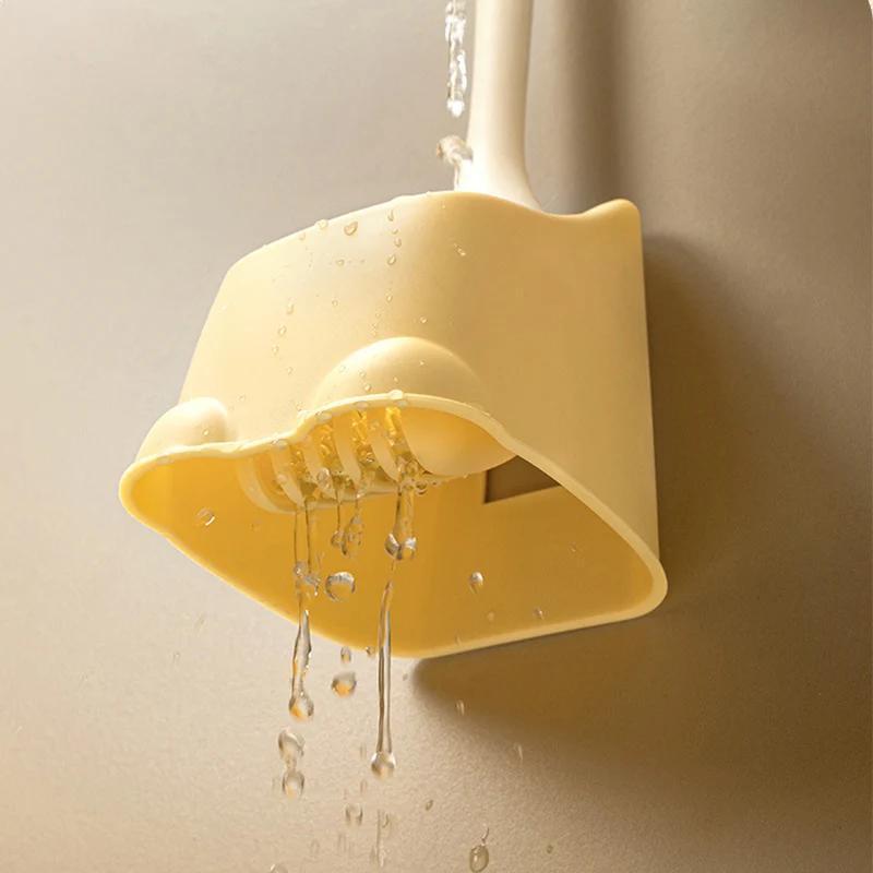 Product Introduction of Toilet Brush Household Cleaning Bathroom Accessories Long Handle Wall Mounted Cartoon Duck Creative Space Saving Toilet Brush 14