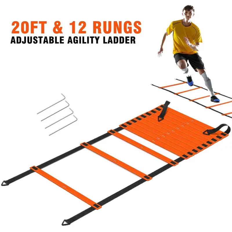 Agility Ladder with 4 Ground Nails, 1 Set Speed Agility Training Equipment, Fitness Training Equipment for Home Gym, Workout Equipment for Men and Women 6