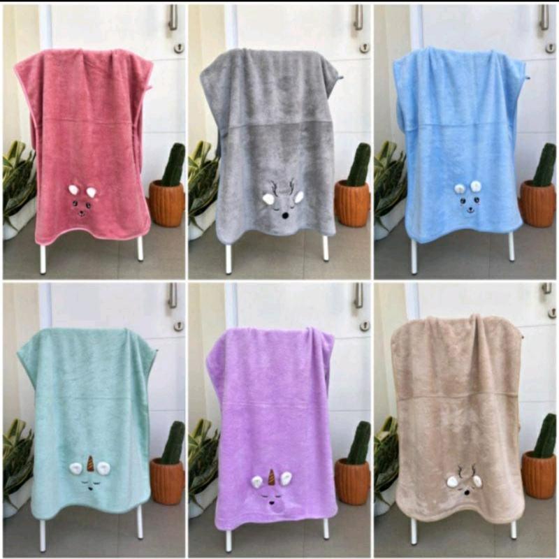 Mikrofiber!!! Handuk kuping mandi bayi, bahan lembut buat kulit si kecil Cewek Cowok Baru lahir Bayi Merah 1