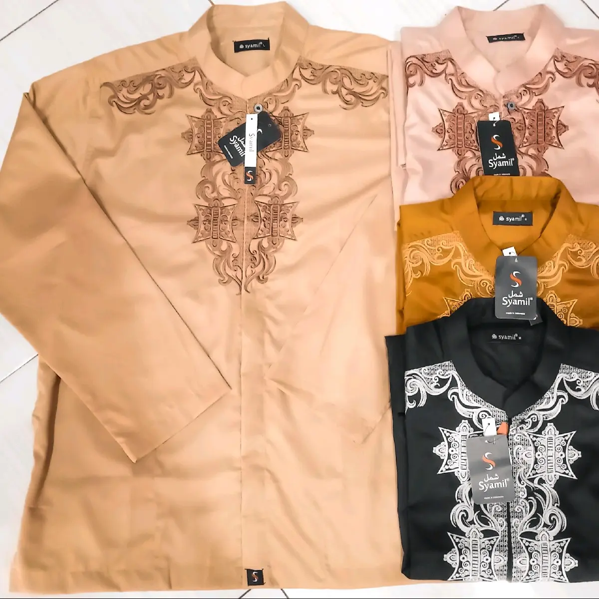 BAJU KOKO  SYAMIL BORDIR LENGAN PANJANG
