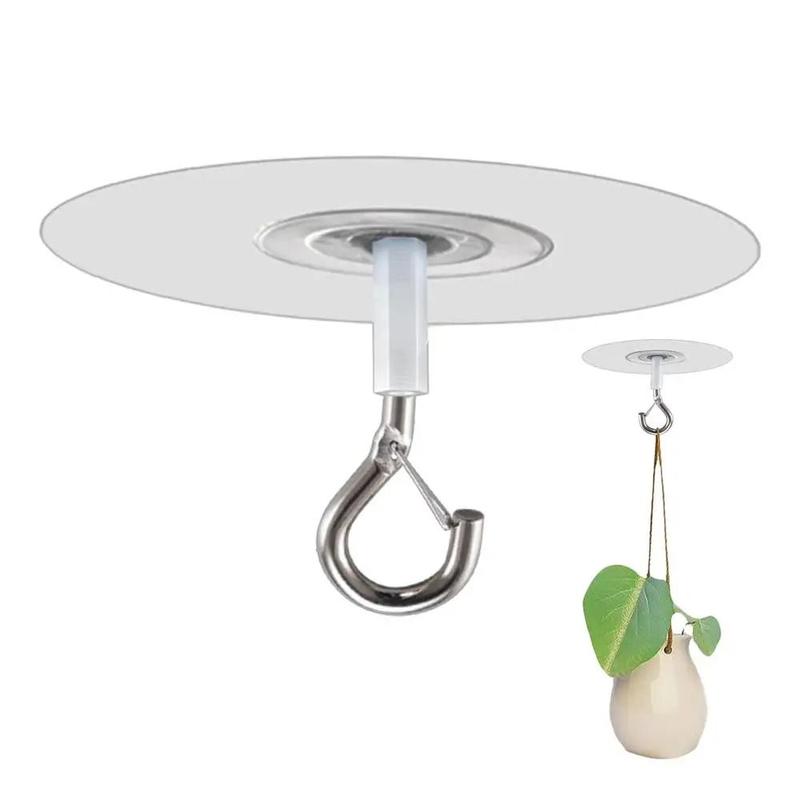 Product Introduction of Lantern Hangers Transparent Self-Adhesive Ceiling Hook Multifunctional Strong Bearing Metal Hooks Water Resistant Plants Hangers For Plants Balloons Wind Chimes 11