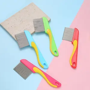 Ceria&Toko H767 SISIR KUTU PEMBERSIH KETOMBE GAGANG PANJANG SISIR SERIT KUTU Bahan Berkualitas Anti Karat Ukuran 15,5cm x 5,5cm Cocok untuk Semua Jenis Rambut