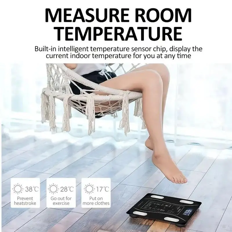 Smart Wireless Digital Body Scale without Batteries, High Precision Digital Body Fat Scale, Household Digital Body Fat Scale Fitness Equipment 6