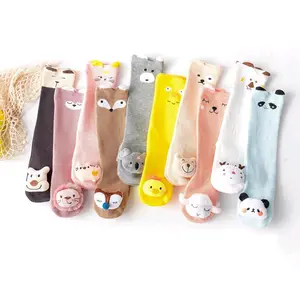 Kaos Kaki Bayi Anak Panjang Selutut Karakter Boneka 3D Timbul Motif Hewan Anti Slip Lucu Katun