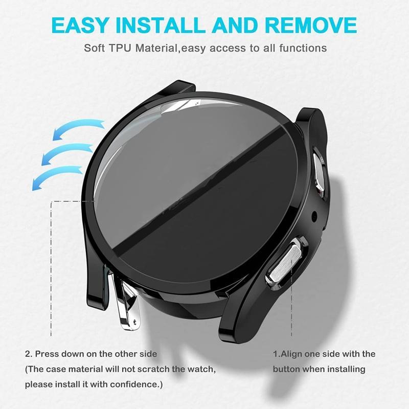 Watch Screen Protector (4 Counts), TPU Full Coverage Anti-scratch & Dustproof Watch Protective Case, Smart Watch Screen Protector 4