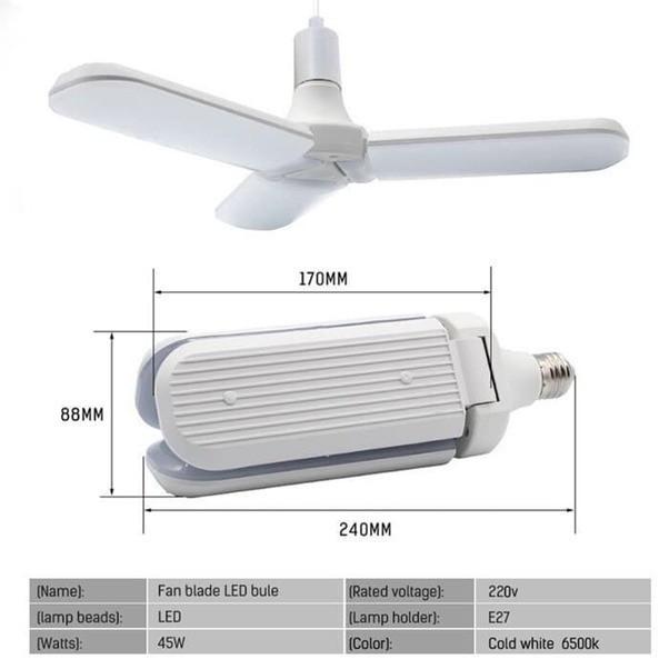 (SL) LAMPU KIPAS SUPER TERANG 45 Watt // LAMPU 3 BALING // LAMPU BOHLAM KIPAS 4