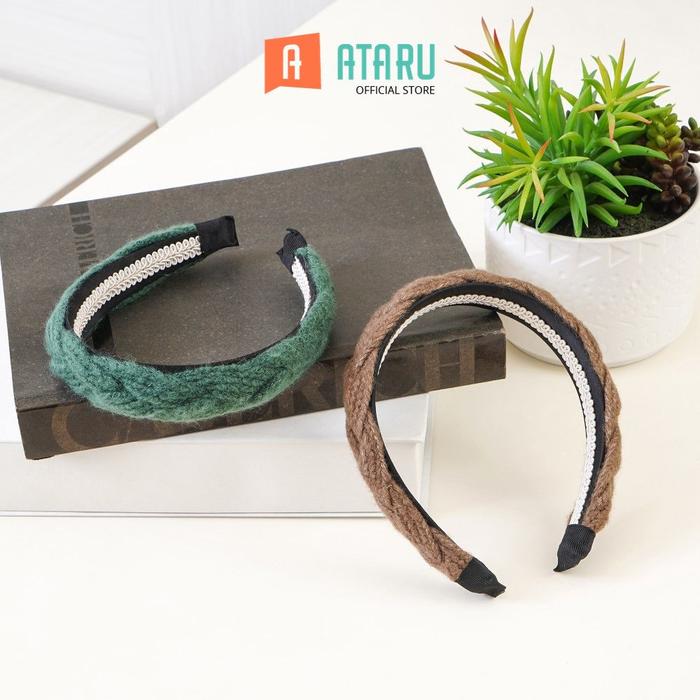 Gambar Ataru Bando Thick Knit Braid - Cokelat Headband Bando Stylish Aksesoris Kepala Fashion Wanita dari Ataru_NEW Kab. Tuban Tokopedia