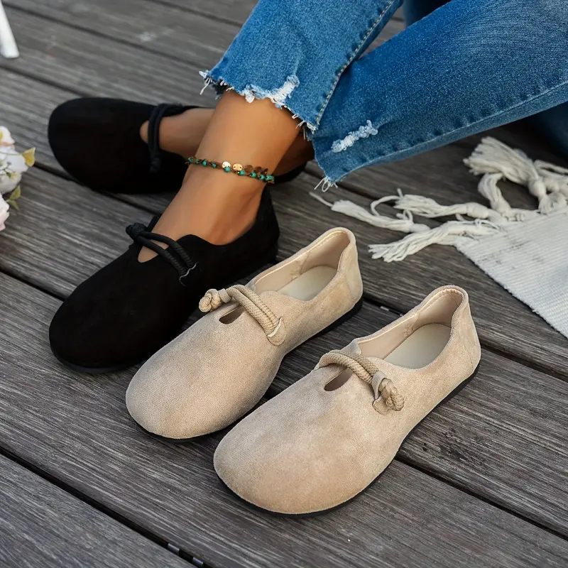 Women'S Comfortable Soft Sole Brown Flats - Casual Slip-On Shoes with Non-Slip Rubber Sole, Lightweight & Durable for All Seasons, Perfect for Outdoor Activities & Everyday Wear