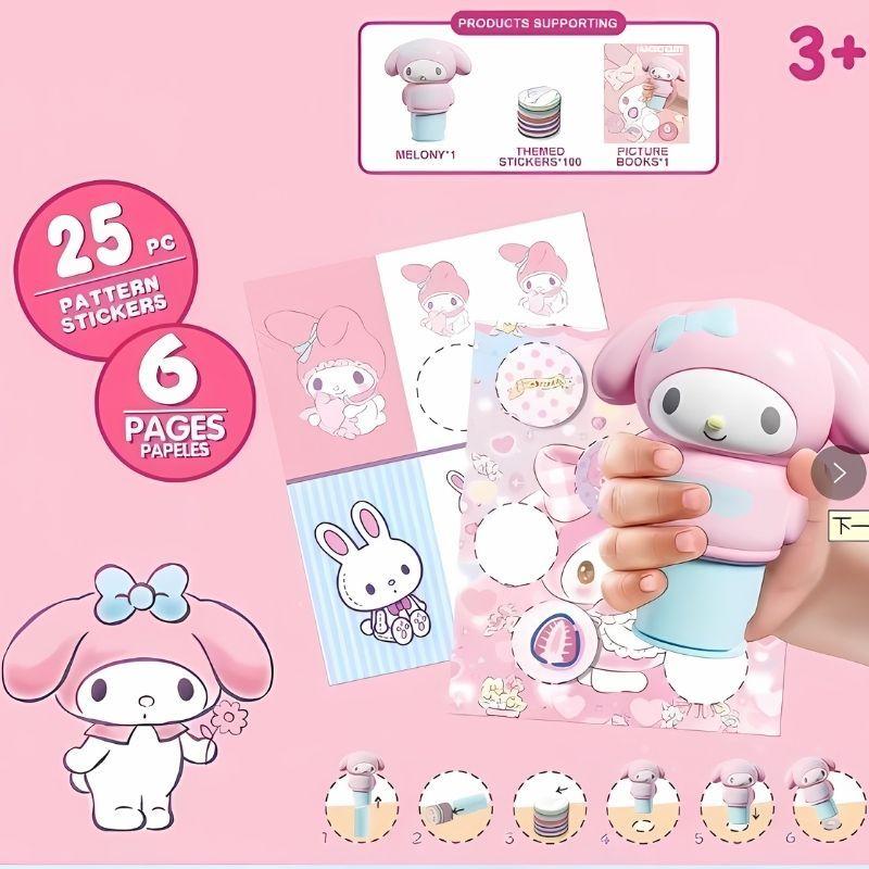 Đồ Chơi Con Dấu Dán nhãn Hình Kuromi, Gấu Dâu Dễ Thương Và 100 Miếng Dán Cho Bé Thoả Sức Sáng Tạo 3