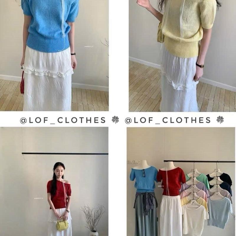 Áo cộc len mỏng trễ vai siêu xinh full màu 4