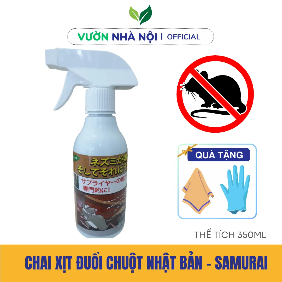 Chai xịt đuổi chuột Hiệu quả Nhật Bản SAMURAI CARE Dành cho Xe hơi - Nhà ở - Nhà kho - Hương bạc hà - 350ml xit  duo ichuot thuốc  bẫy