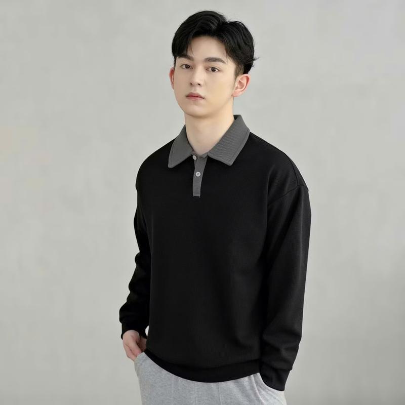 Áo Dài Tay Waffel CỔ BẺ - Áo POLO Dài Tay Nam Cổ Bẻ, Áo Giữ Nhiệt Nam Menswear