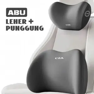 BANTAL MOBIL MEWAH SANDARAN LEHER PUNGGUNG MEMORY FOAM KULIT PREMIUM BANTAL KEPALA PENUMPANG 3601 3602