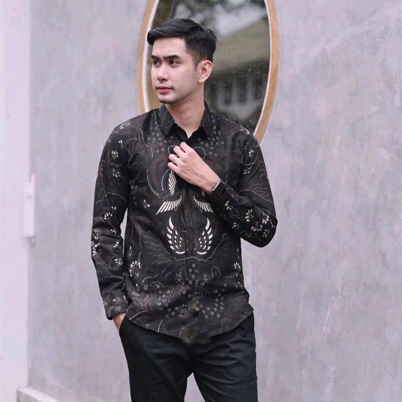 Kemeja Batik Lengan Panjang Pria Untuk Kondangan atau acara Formal Katun 4