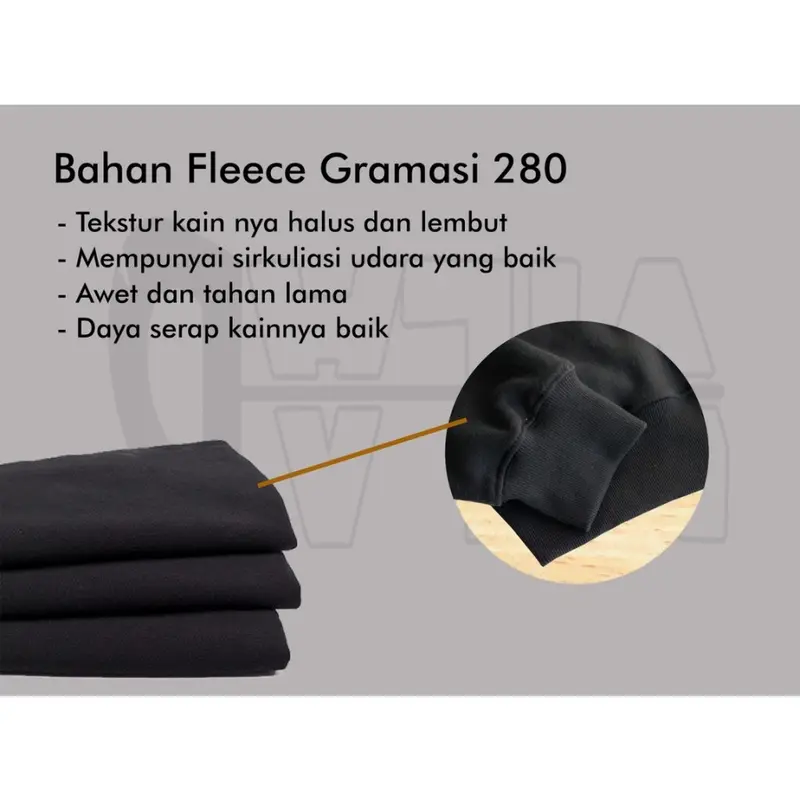 hoodie cowok jepang distro hitam fleece keren jumbo bigsize S M L XL Hitam Nyaman Panjang Tebal Kaos Tangan Sweater Pria Sablon 5
