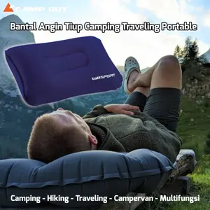 Bantal Angin Tiup Camping Portable Outdoor - Inflatable Traveling Ringan Persegi 380x240mm BAT23